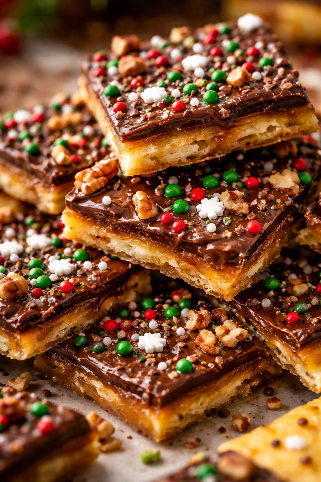 Delicious Christmas Crack recipe featuring sweet and salty layers for the holidays.