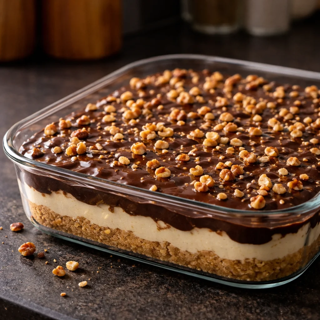 Delicious Caramel Chocolate Crunch Bars with rich chocolate and caramel drizzle