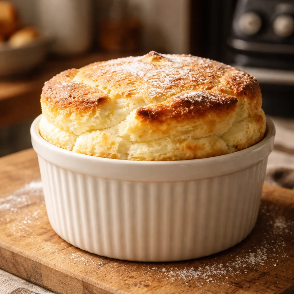 Loaf of homemade cornstarch bread on a wooden cutting board