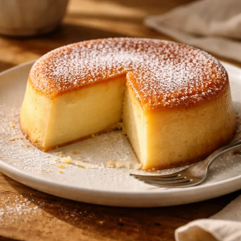 Slice of creamy apple cake infused with lemon and tea flavors on a decorative plate.