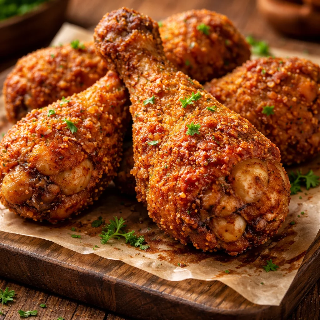 Homemade KFC chicken cooked in the oven for a crispy and delicious meal